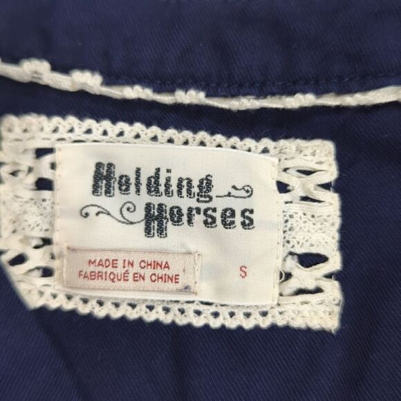 Anthropologie Dress Womens Small Blue Holding Horses Mini Dress - Picture 6 of 10